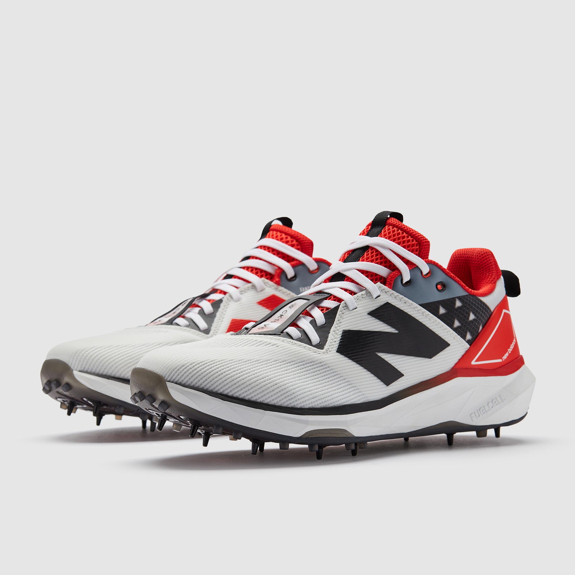 New Balance CK10 Cricket Shoe - White/Red/Black - Mens Shoes