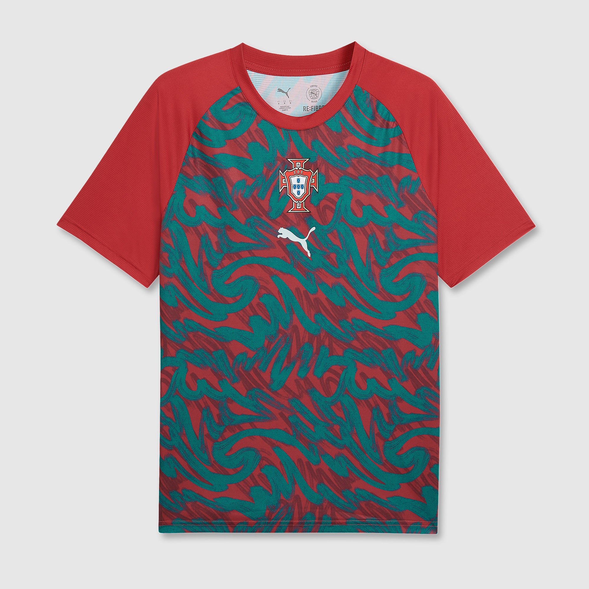 Puma Portugal 2026 Pre-Match Shirt - Club Red/Green Lagoon - Mens