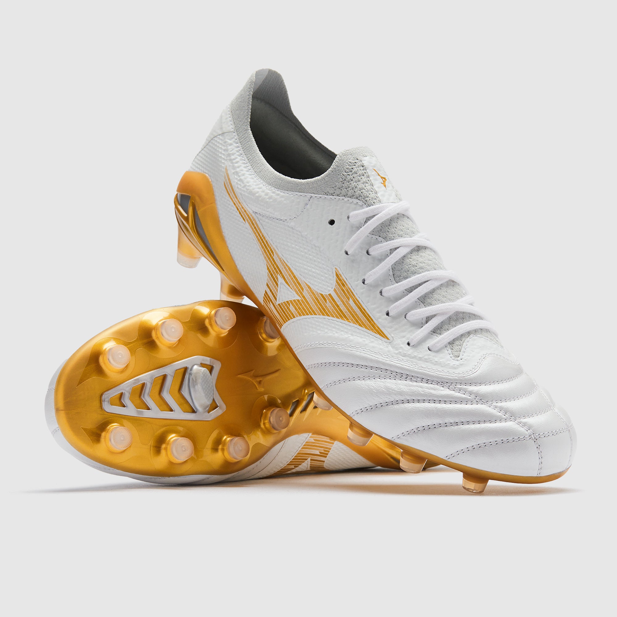Mizuno Morelia Neo IV Beta Elite Firm Ground - White/MP Gold/Cool