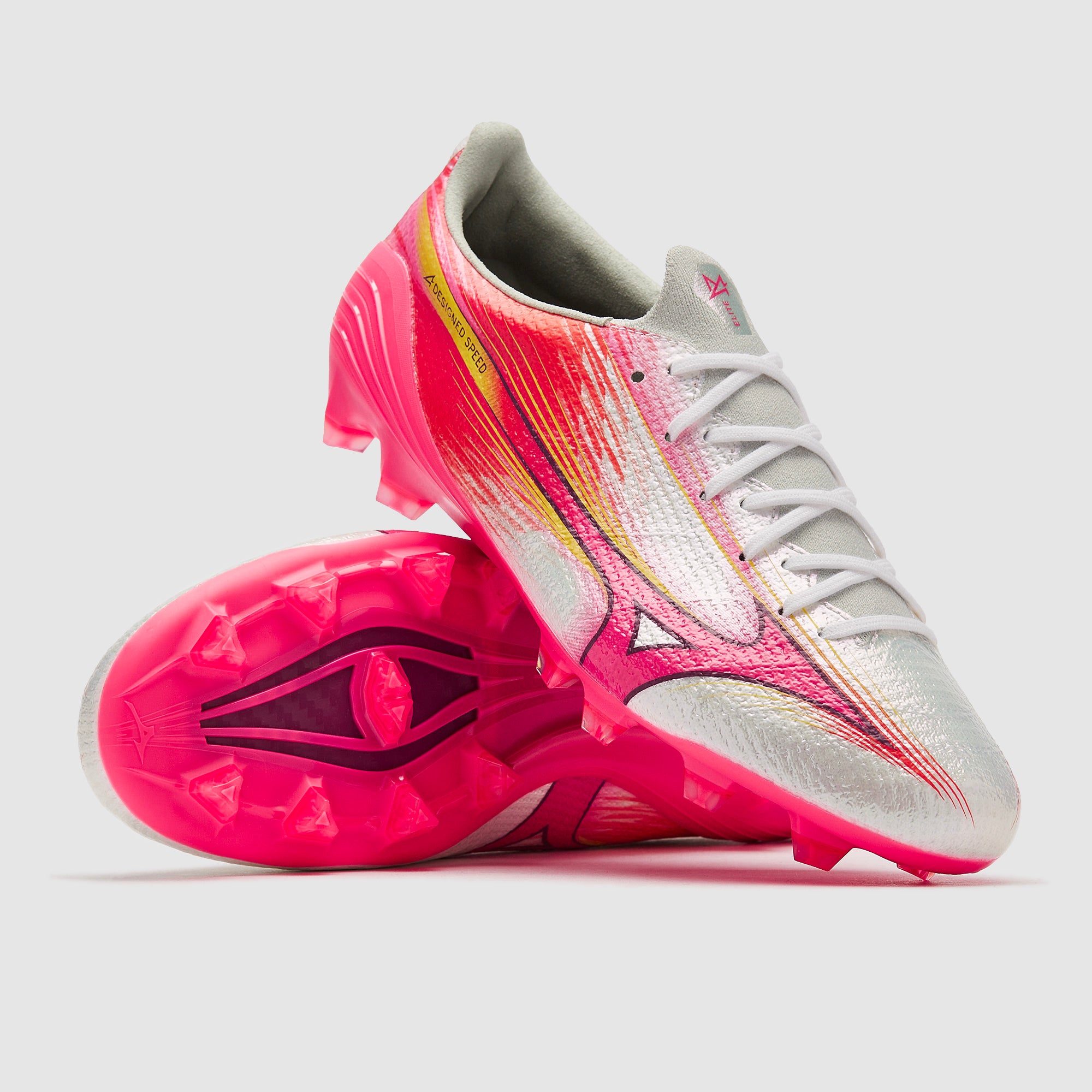 Mizuno Alpha III Elite Firm Ground - White/Fuchsia Purple - Adult