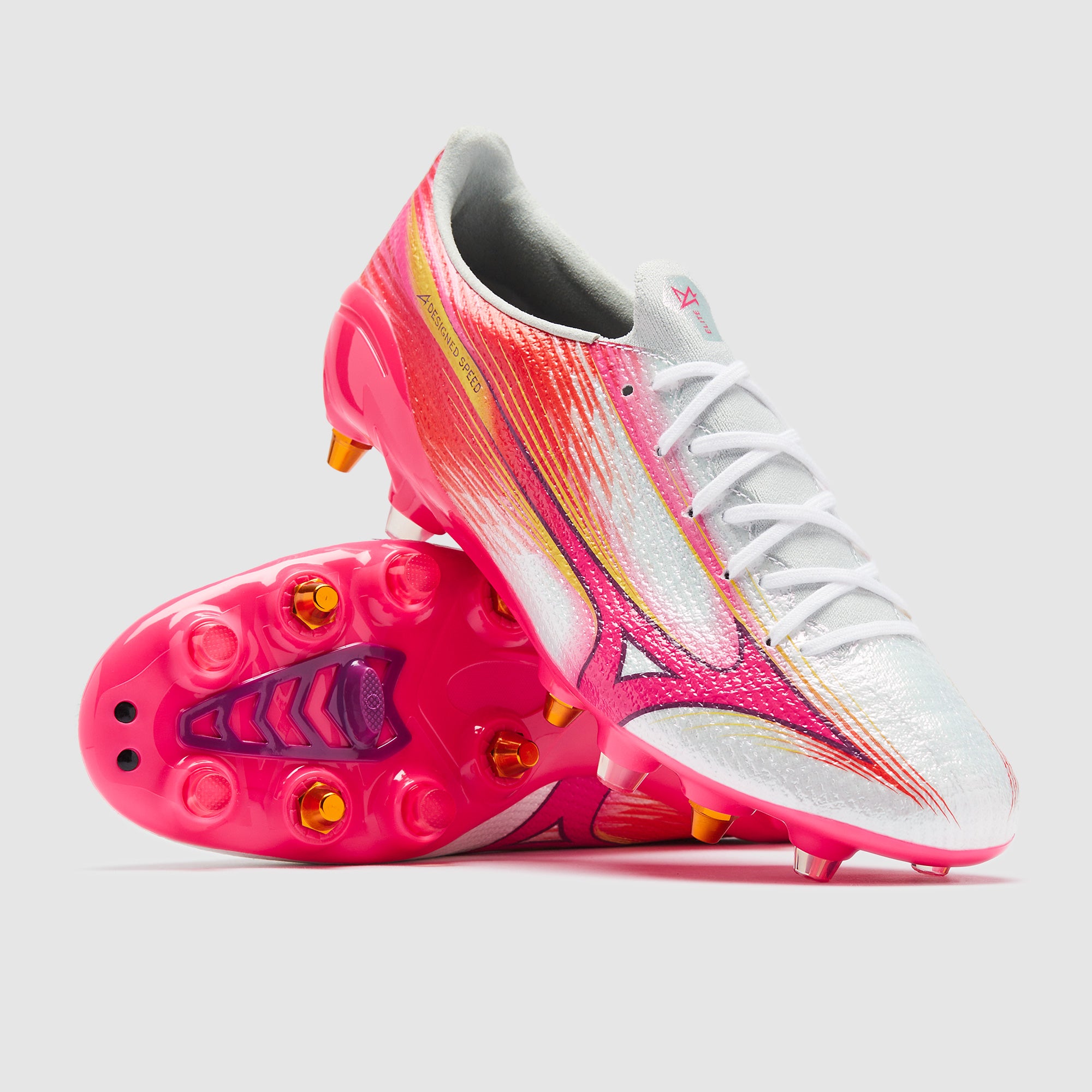 Mizuno Alpha III Elite Mix Soft Ground - White/Fuchsia Purple