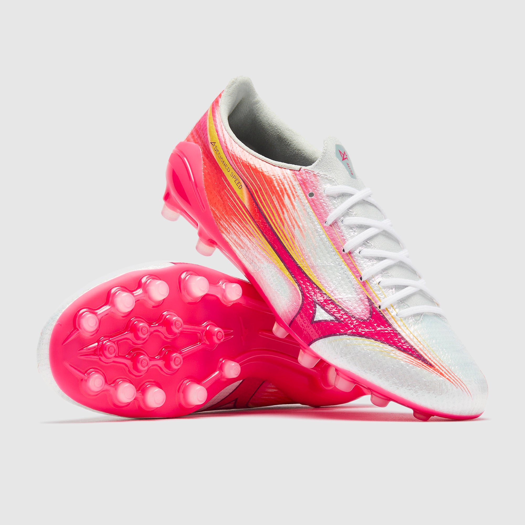Mizuno Alpha III Elite Artificial Grass - White/Fuchsia Purple