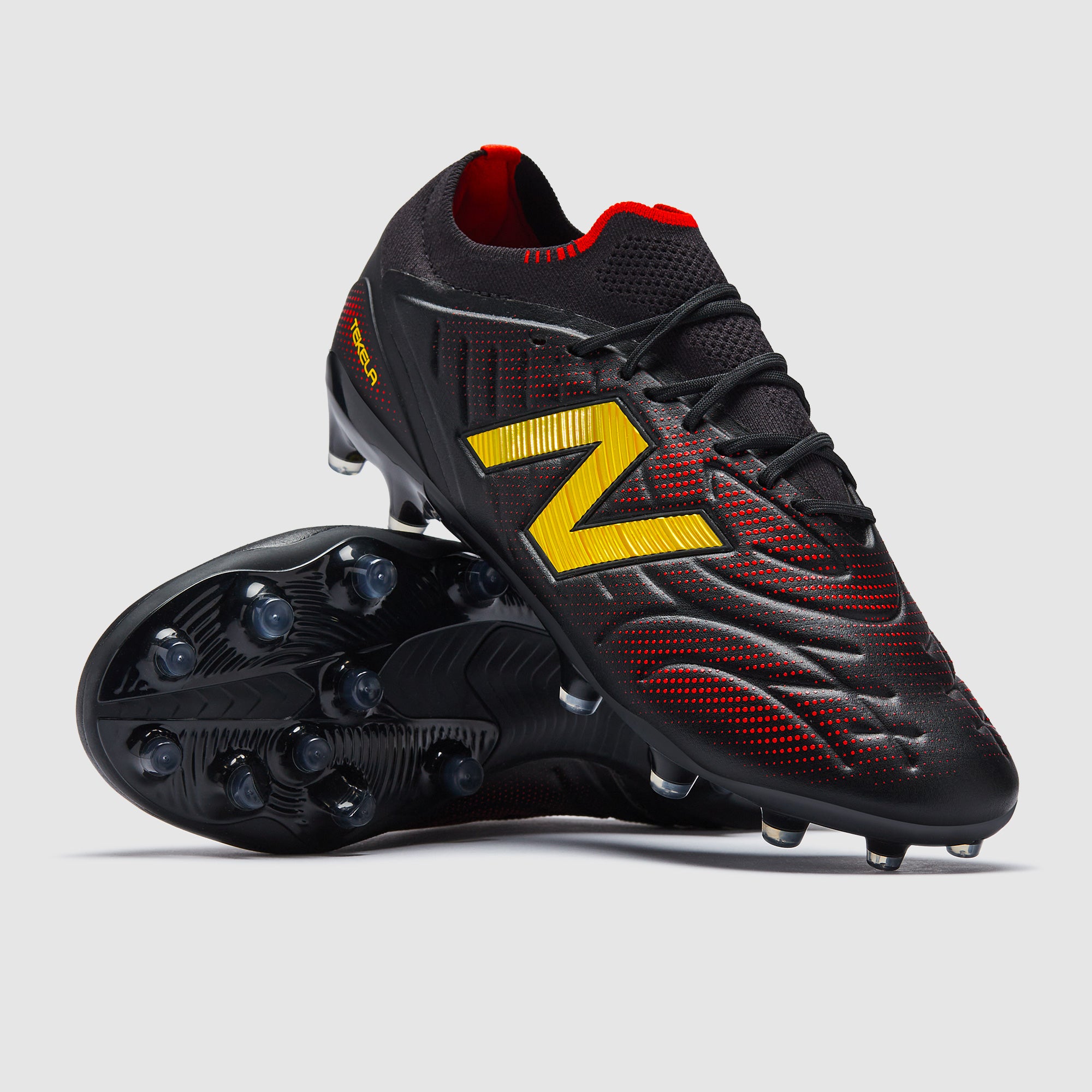 New Balance Tekela V5 Elite MG - Black/Punch Yellow/Fire Cracker