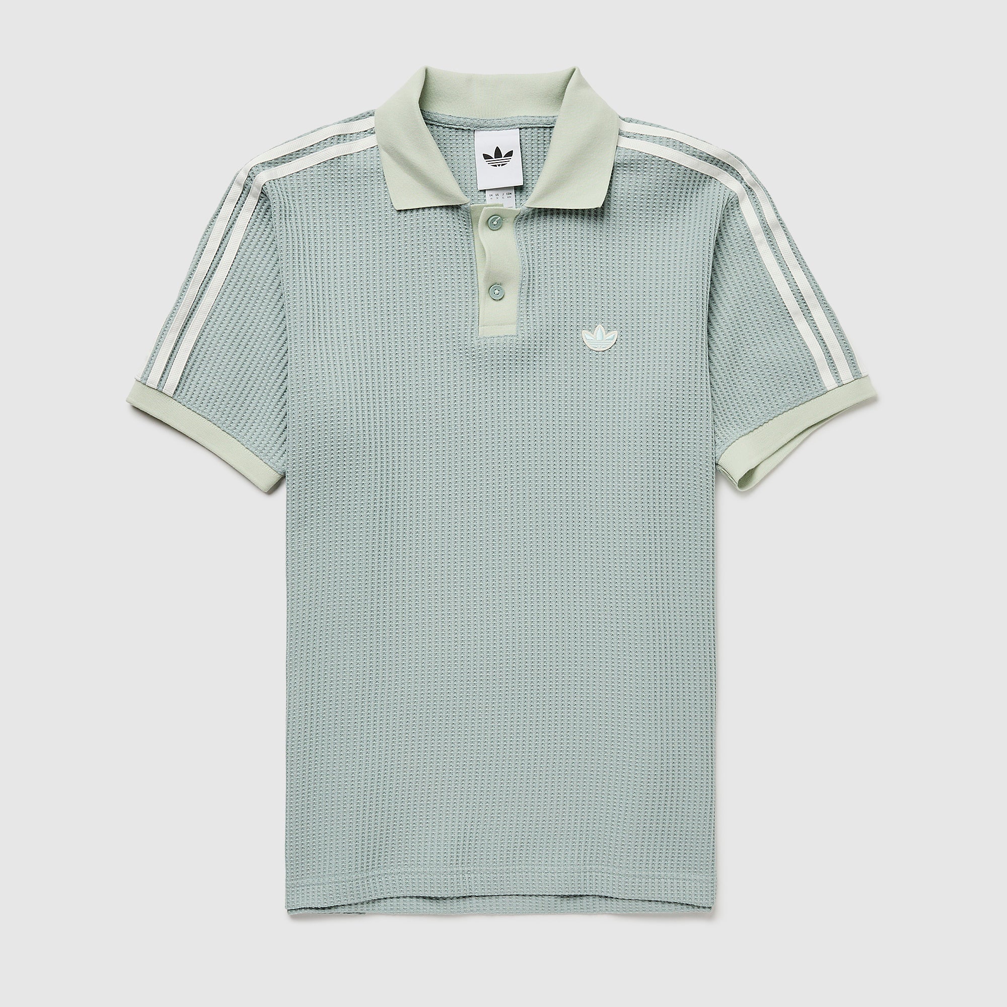  WAFFLE KNIT POLO SHIRT ワンダーセージ adidas Originals Waffle Polo Shirt - Wonder Sage - Tops - Mens