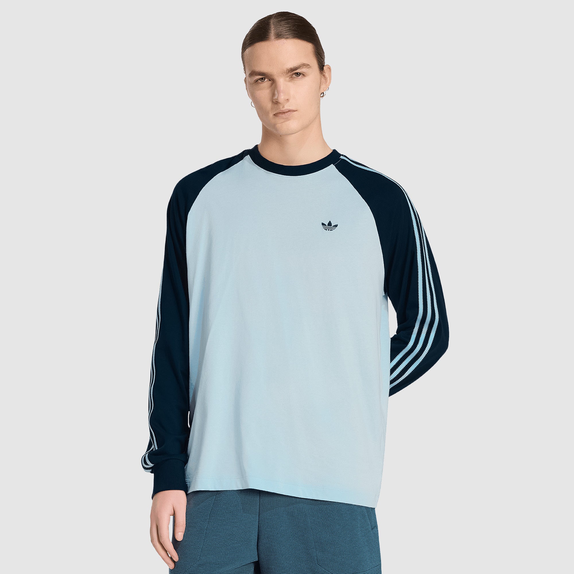 adidas Originals LS Cali T-Shirt - Crystal Sky/Night Indigo - Tops 
