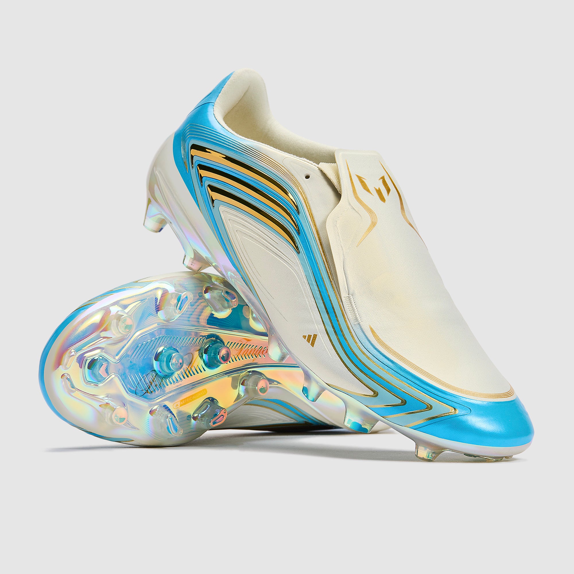 adidas F50 Elite x Messi Artificial Grass - Ivory/Semi Blue Burst