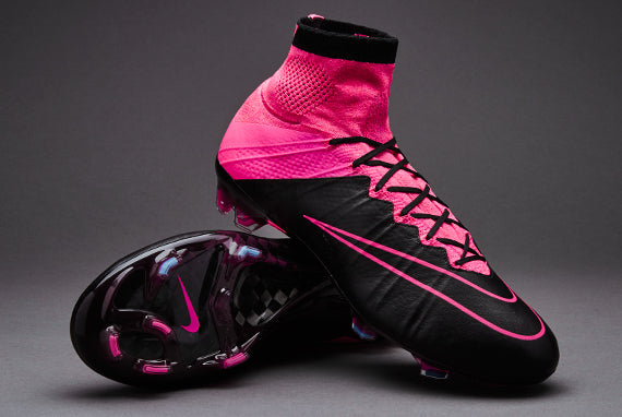 Nike Mercurial ピンク/ブラック Nike Mercurial Superfly Leather FG - Mens Football Boots - Firm