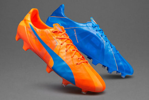 PUMA EvoSpeed 26cmサッカーシューズ ブルー/オレンジ Puma evoSPEED SL FG - Mens Boots - Firm Ground - Orange Clownfish