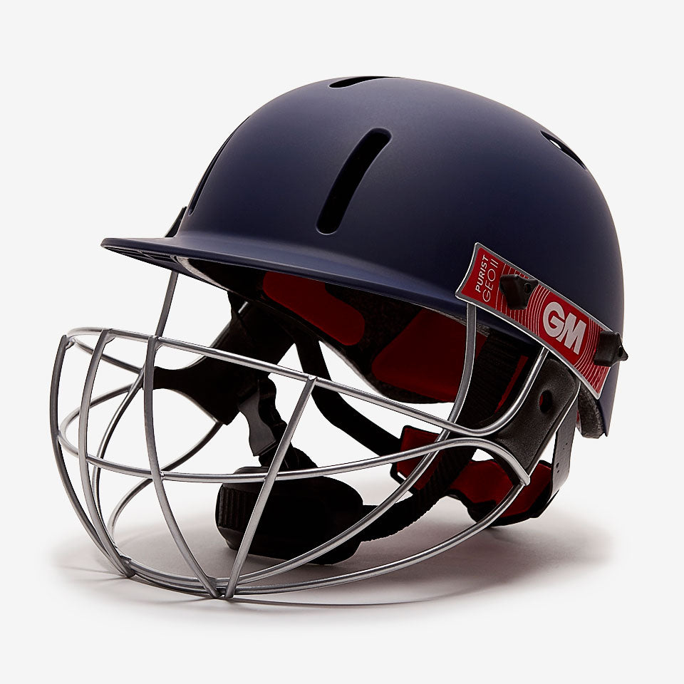 Gunn & Moore Purist Geo Junior Cricket Helmet - Navy - Junior Batting Equipment