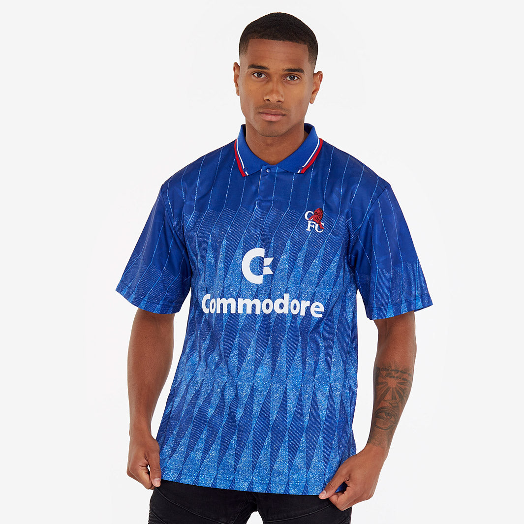 Score Draw Retro Chelsea 1990 Home Shirt - Blue - Mens Replica