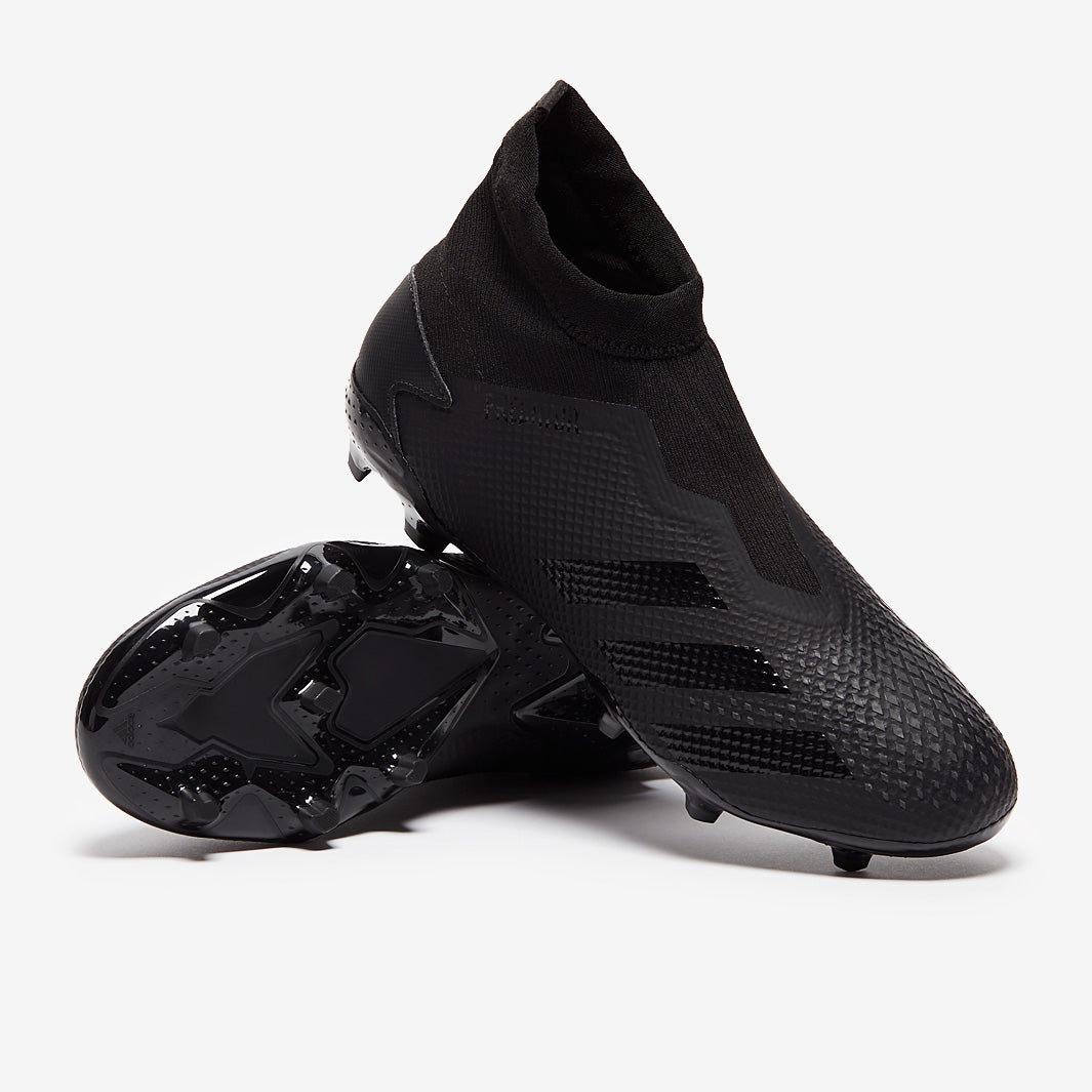 は*ー様 Predator BLACK2-3 adidas Predator 20.3 Laceless FG - Core Black/Solid Grey - Firm