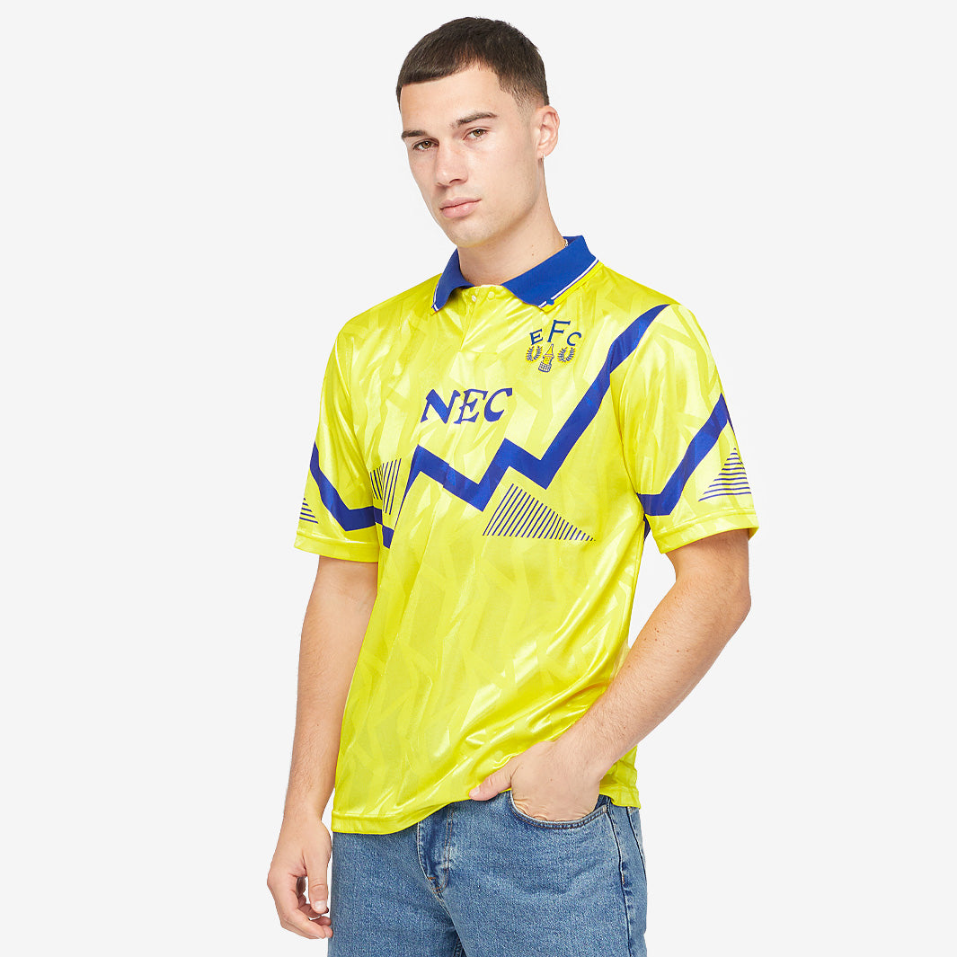 Score Draw Everton 1990 Away Shirt - Yellow/Blue - Mens Replica - Tops