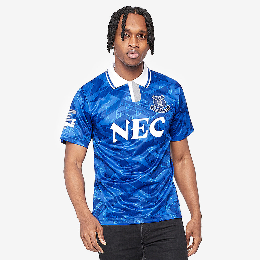 Score Draw Everton 1992 Home Shirt - Blue/White - Mens Replica - Tops