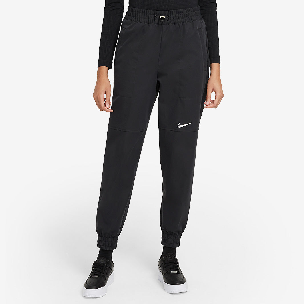 Nike Womens Sportswear Swoosh Woven Pant - Black - Bottoms