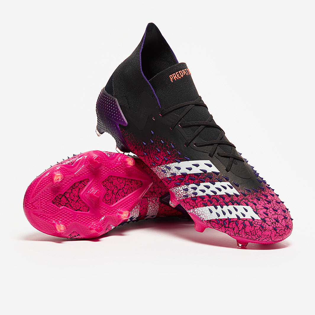 adidas Predator ピンク ブラック FG袋付き！ adidas Predator Freak.1 FG - Core Black/White/Shock Pink - Mens Boots