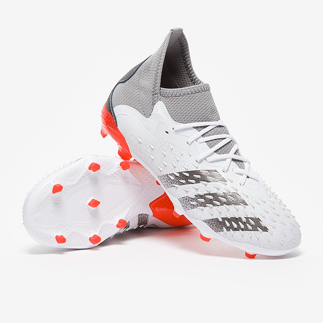 adidas Kids Predator Freak .1 FG - White/Iron Metallic/Solar Red