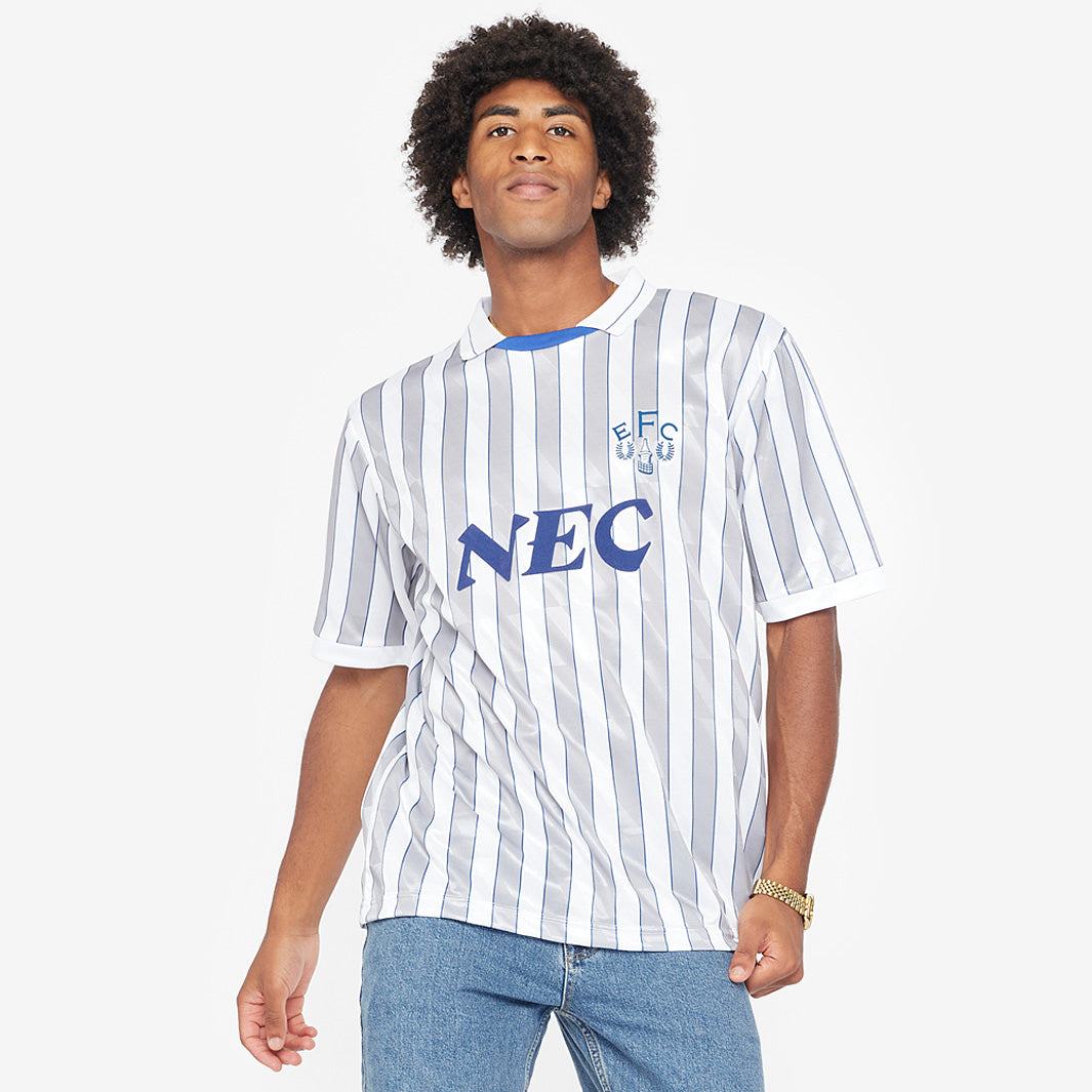 Score Draw Everton 1990 Third Shirt - Grey/White - Mens Replica