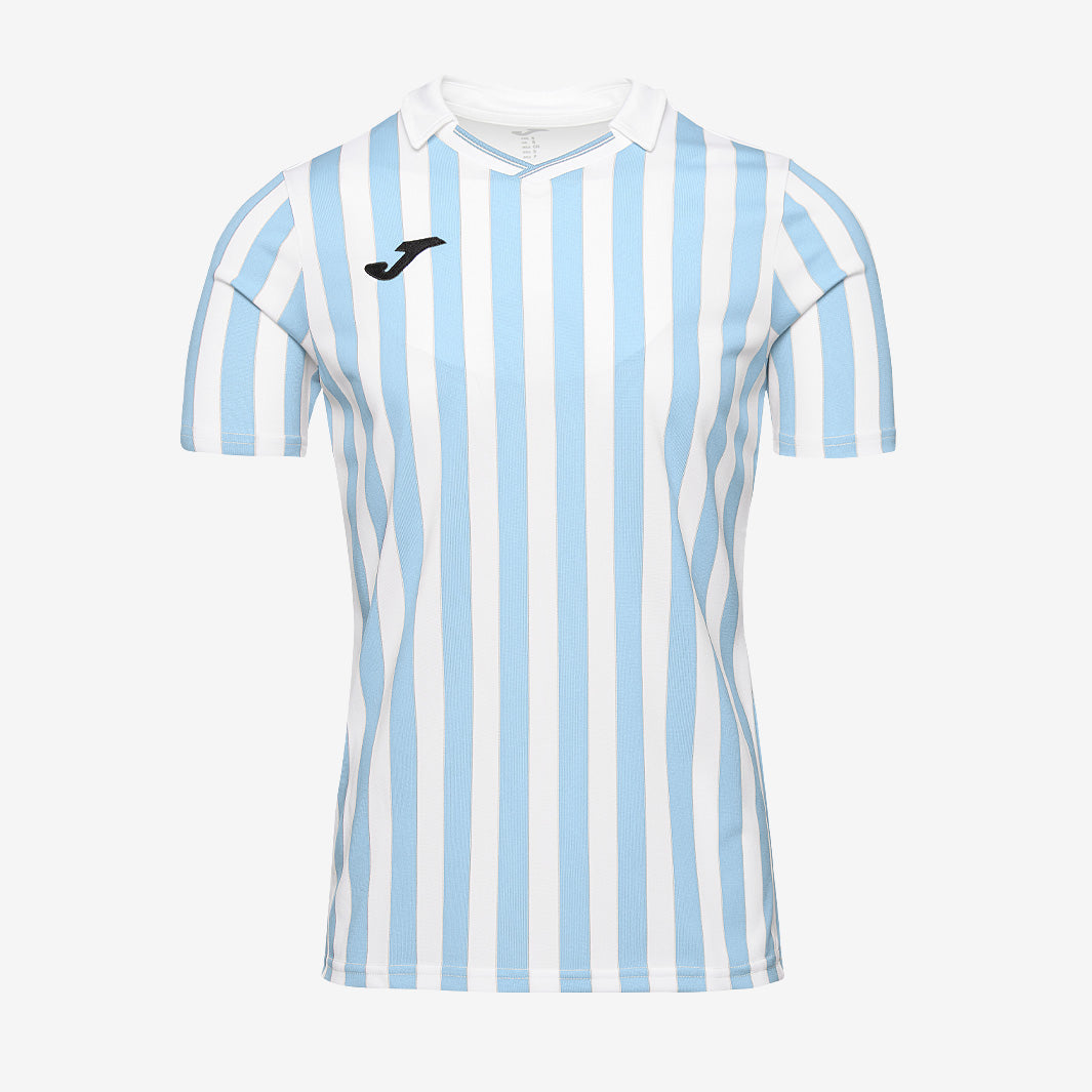 Joma Junior Copa II SS Jersey - White/Sky - Junior Football Teamwear