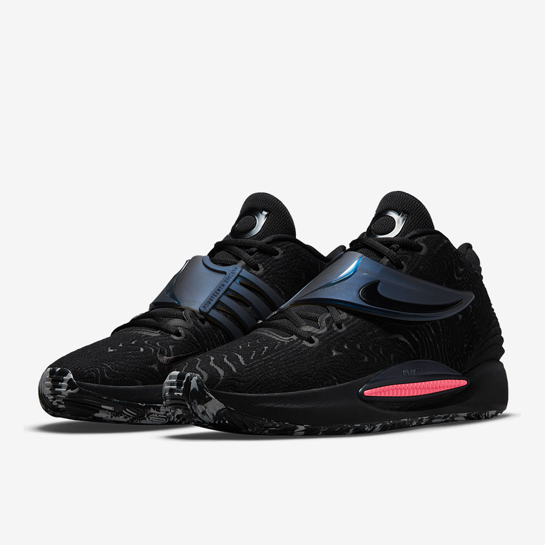 Nike KD14 Triple Black - Black/Laser Crimson - Mens Shoes