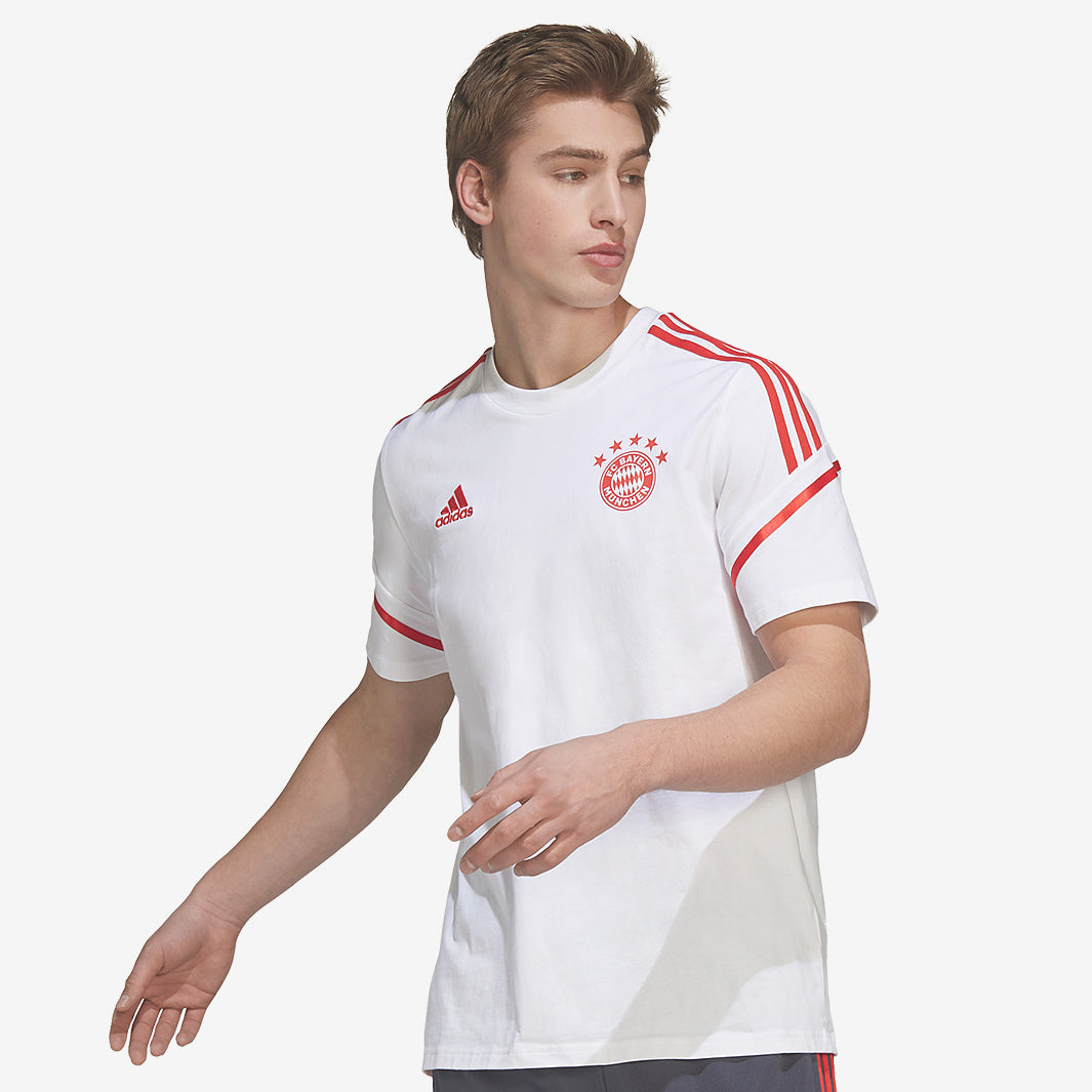 adidas FC Bayern Munich 22/23 Training Tee - White - Mens Replica