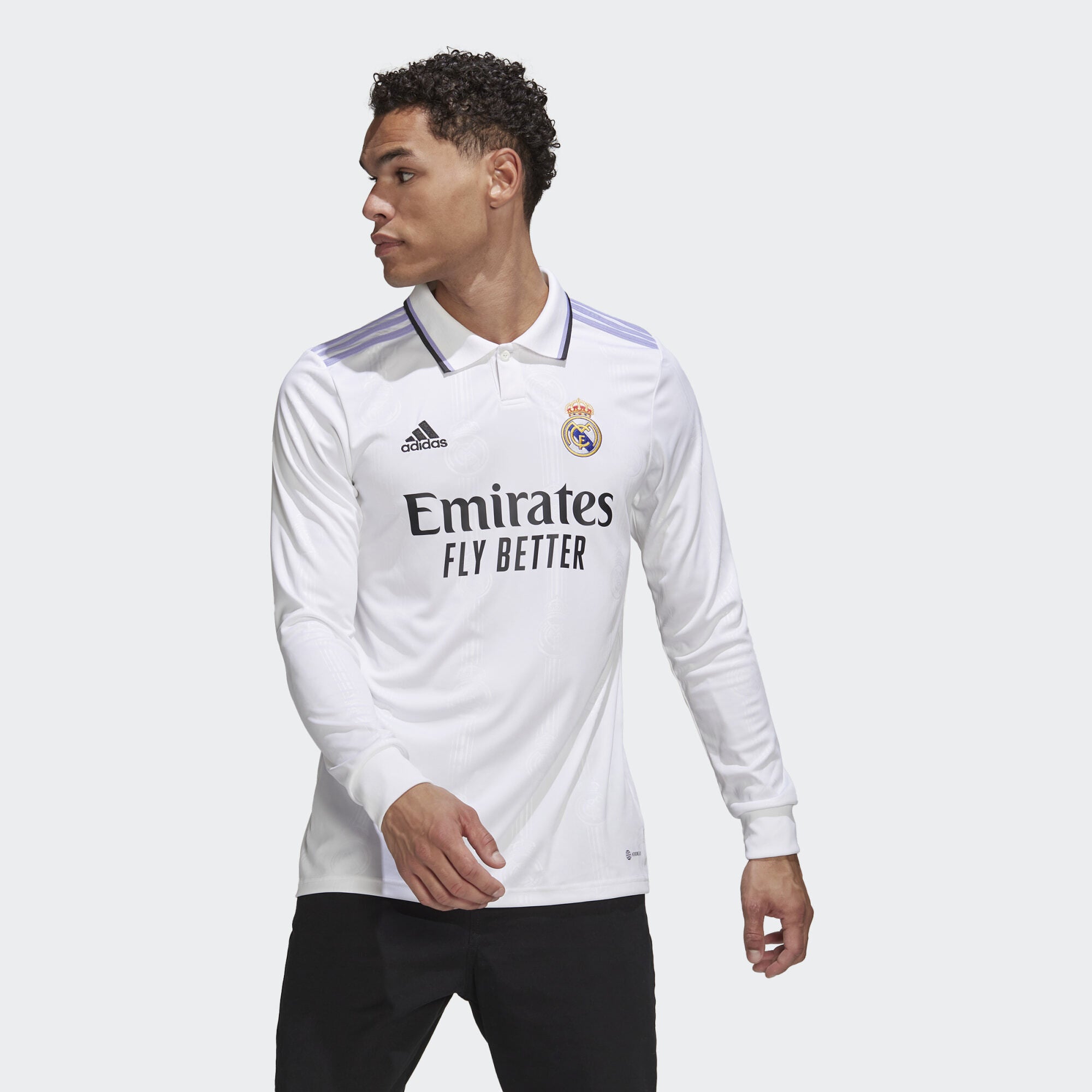 adidas Real Madrid 22/23 Home LS Shirt - White - Mens Replica