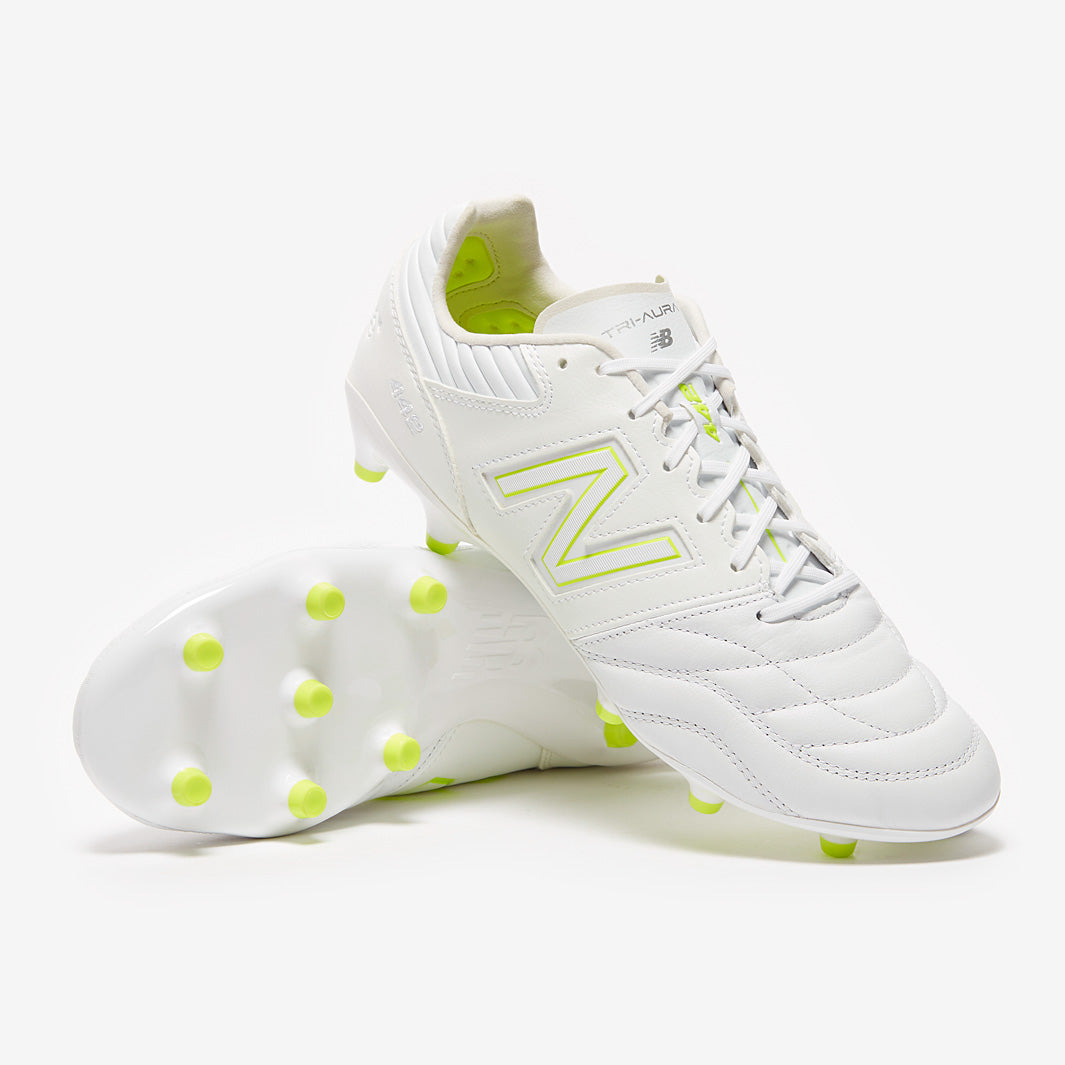 New Balance 442 V2 Pro FG - White/Silver - Mens Boots