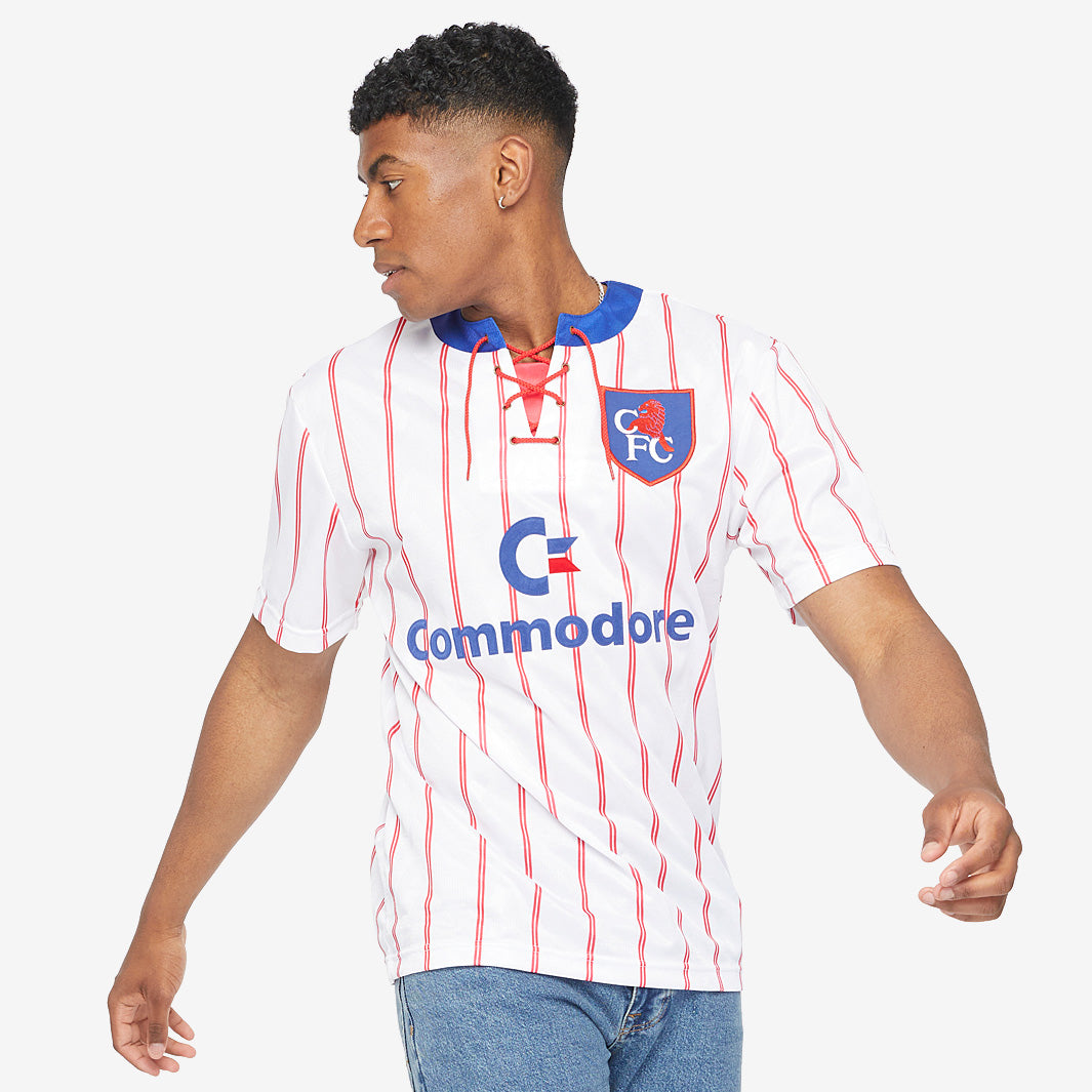 Score Draw Retro Chelsea 1992 Away Shirt - White/Red - Mens Replica