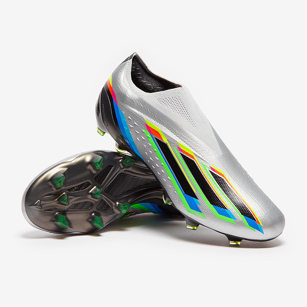  X Speedportal サッカースパイク シルバー adidas X Speedportal+ FG - Silver Metallic/Core Black/Solar Yellow