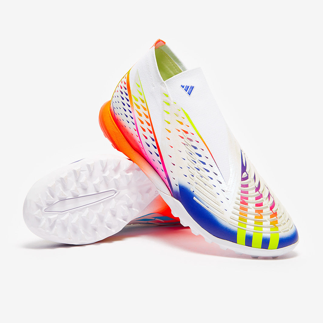 adidas Predator Edge.1 TF - White/Solar Yellow/Power Blue - Mens Boots