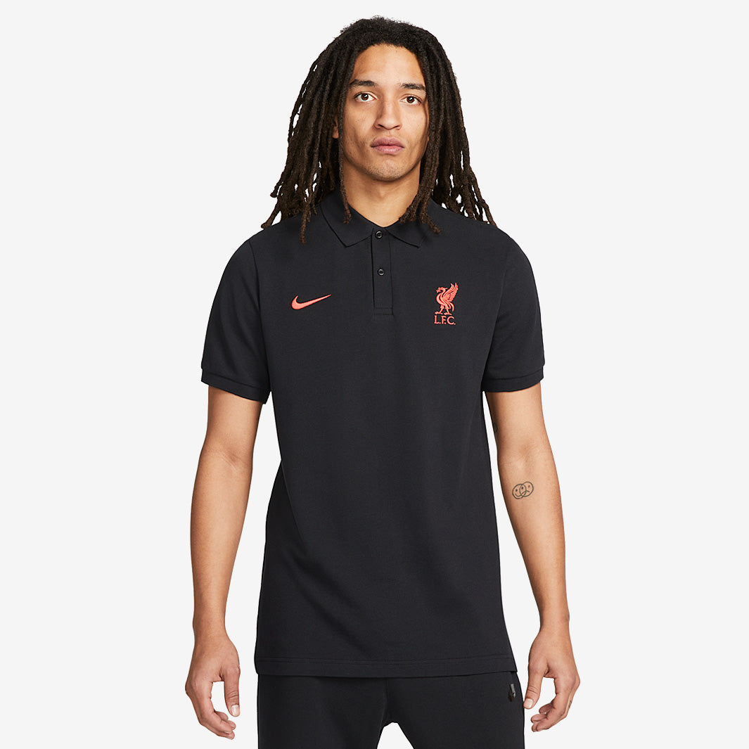 Nike Liverpool FC 22/23 NSW Polo Shirt Away - Black/Siren Red