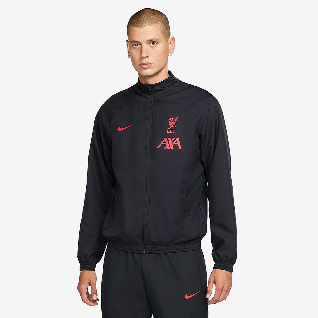 Liverpool FC Nike ジャージセット 黒/赤 Nike Liverpool FC 22/23 Dri-Fit Away Warm Up Tracksuit - Black