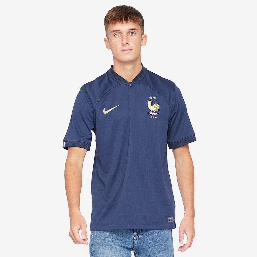 Nike France 2023 Dri-Fit SS Home Shirt - Midnight Navy/Metallic