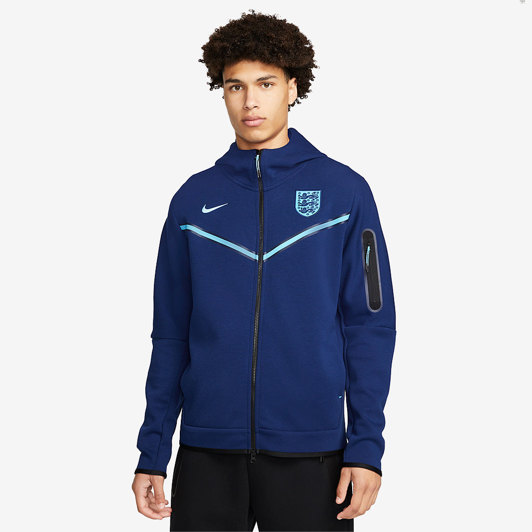 Nike England ジャージ ネイビー/ブルー Nike England 22/23 NSW Tech Fleece Full Zip Hoodie - Blue Void