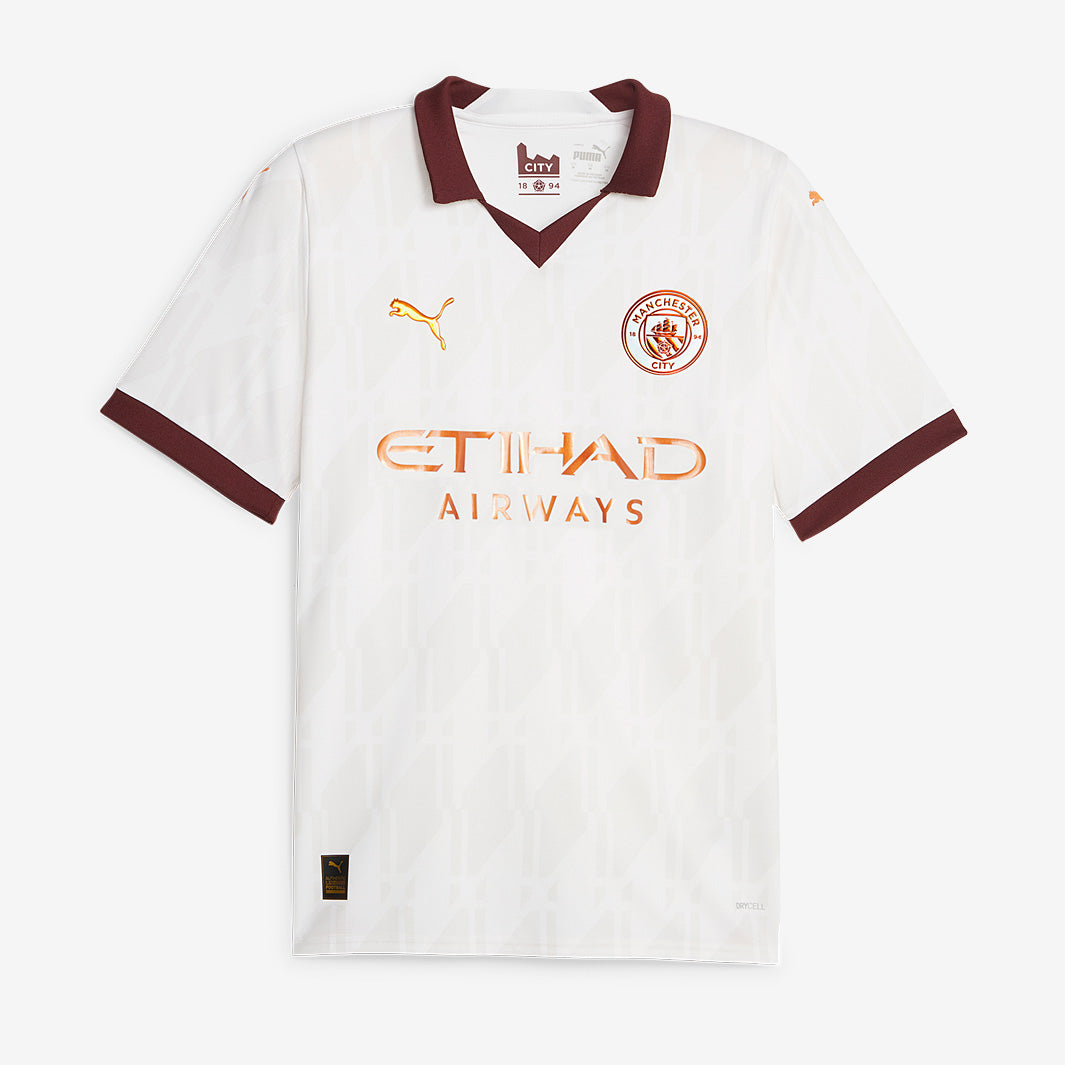Puma Manchester City 23/24 Away Shirt - Puma White/Aubergine
