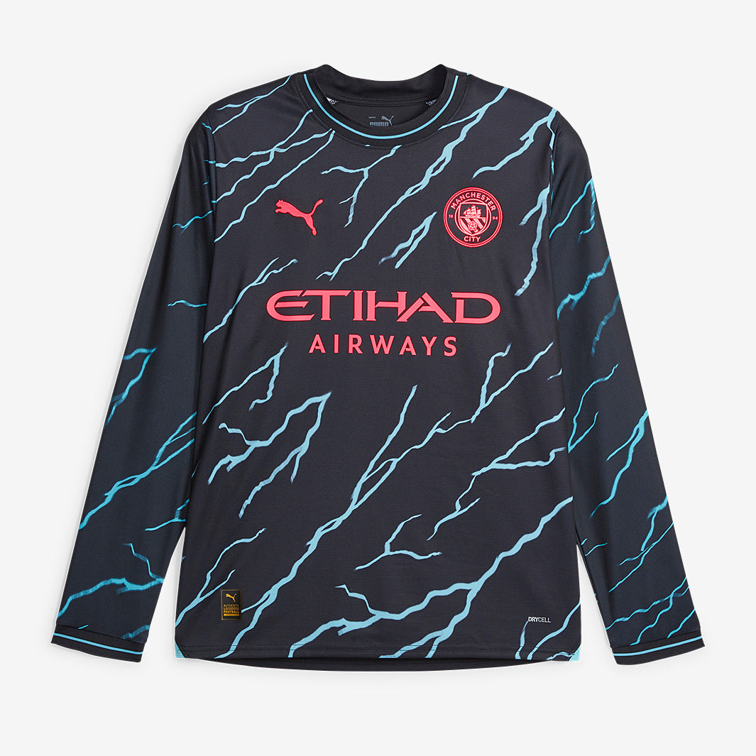 Puma Manchester City FC 23/24 LS Third Shirt - Dark Navy/Hero Blue