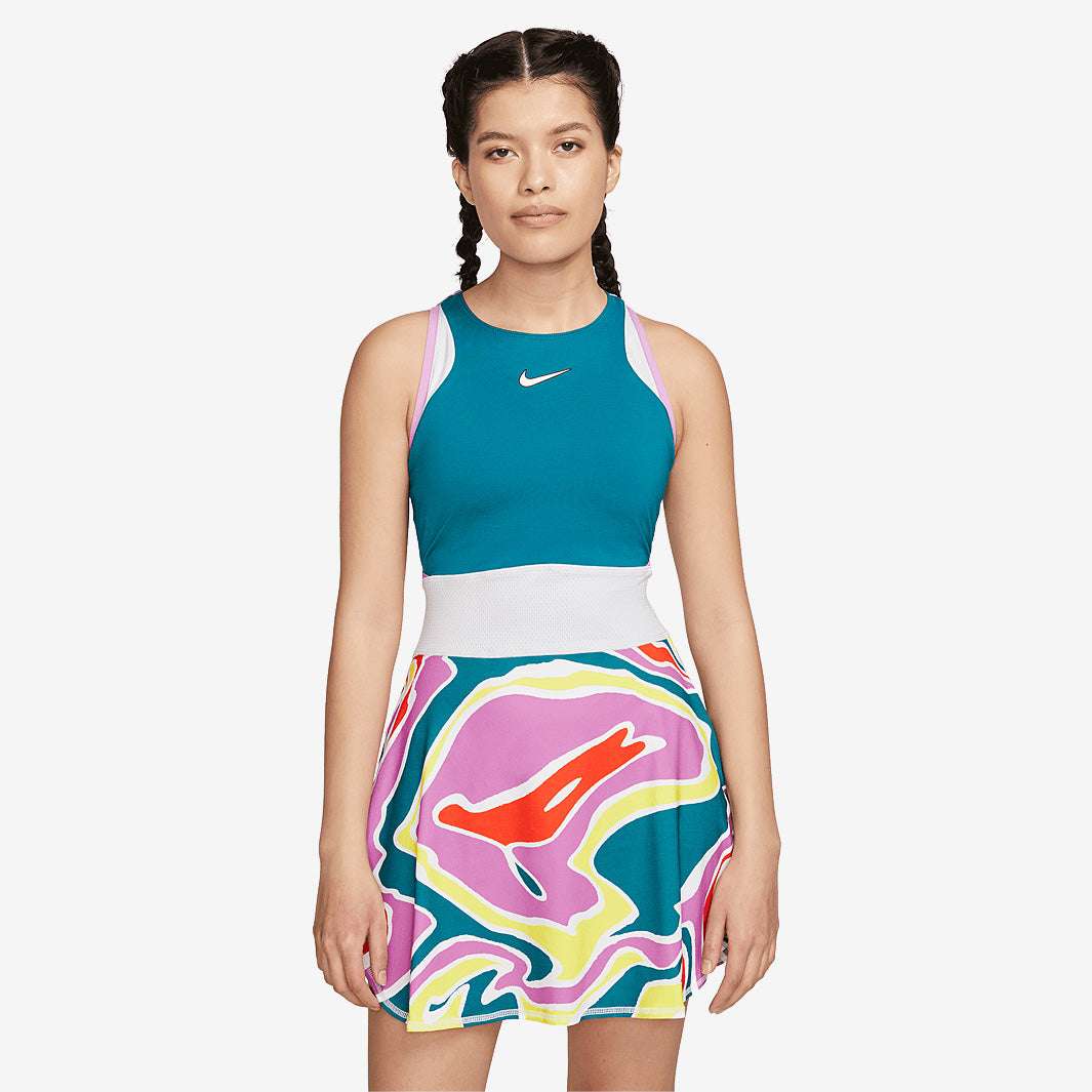 Nike Womens Court Dri-FIT Slam Dress - Green Abyss/Football Grey/White
