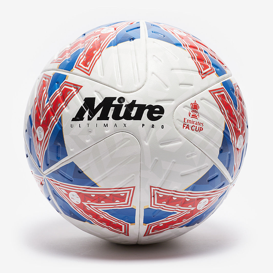 Mitre FA Cup Ultimax Pro 23/24 Ball - White/Blue/Red - Footballs