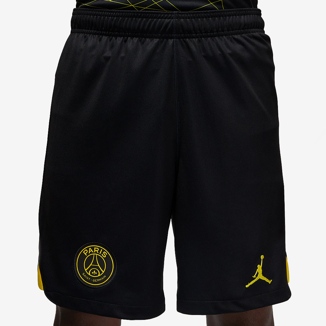 Jordan PSG 23/24 4th Dri-Fit Stadium Shorts-Black/Tour Yellow/Tour
