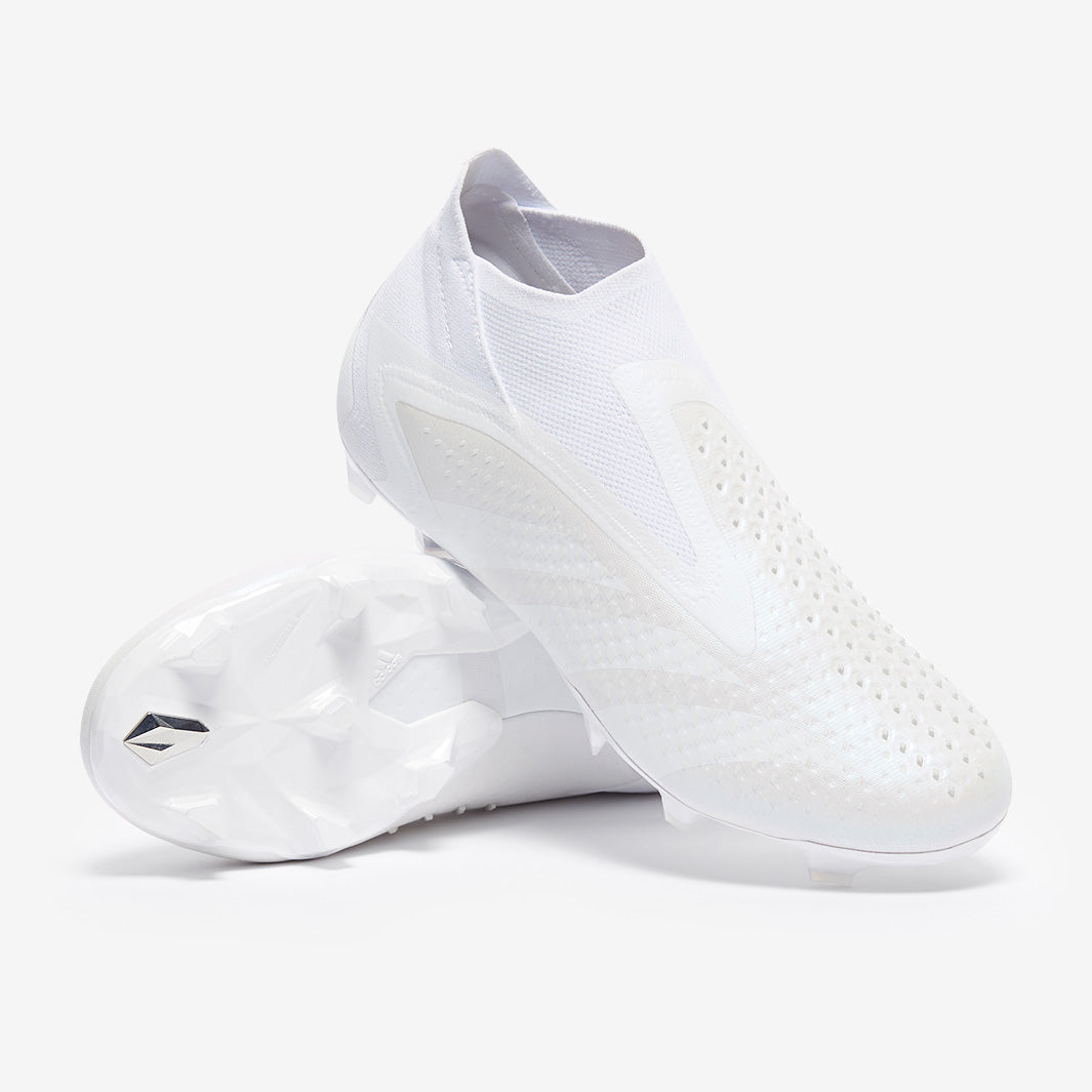 プレミアムモデルPREDATOR ACCURACY+ FG27白 adidas Predator Accuracy+ FG - White/White/White - Mens Boots