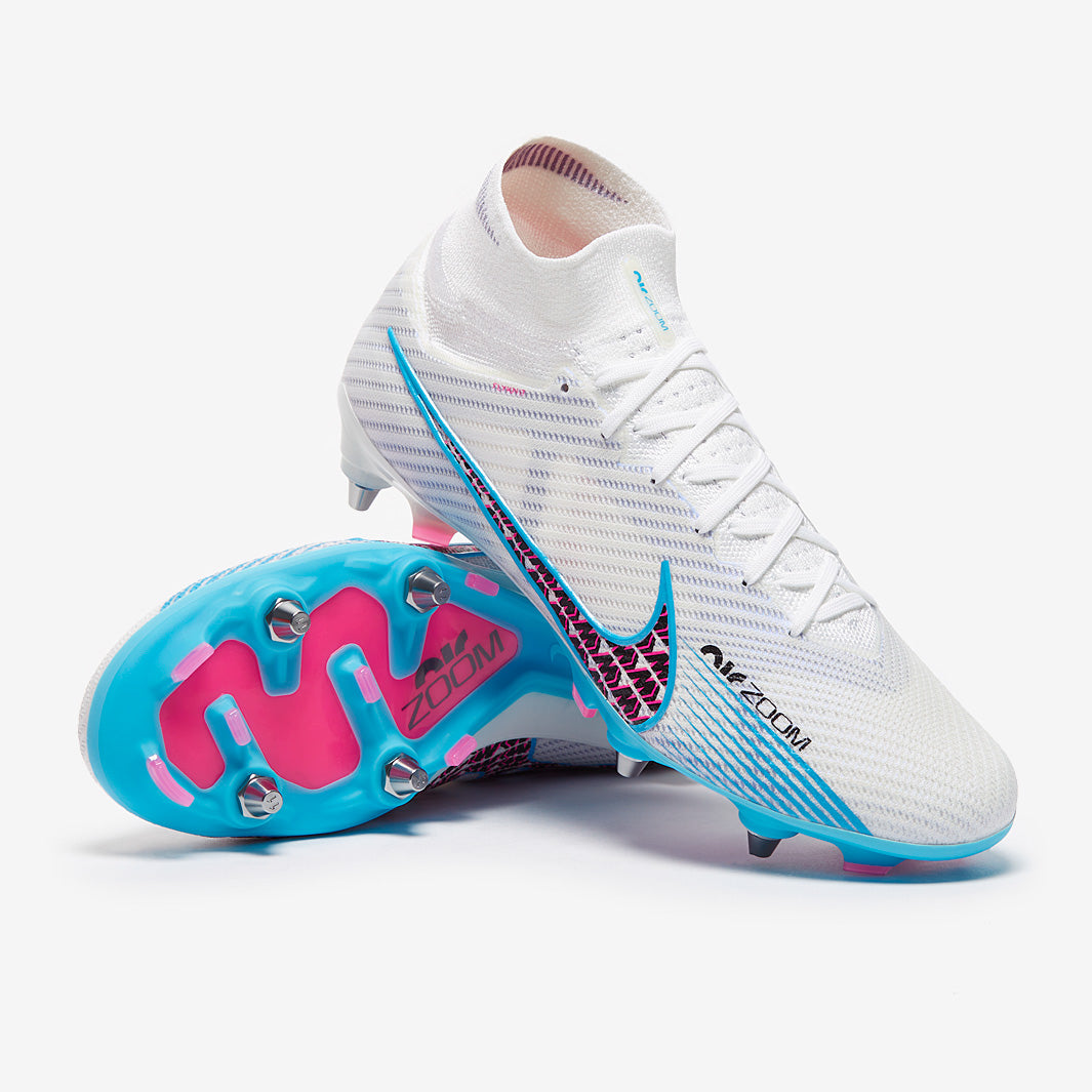 Nike Air Zoom Mercurial Superfly IX Elite Pro SG - White/Baltic