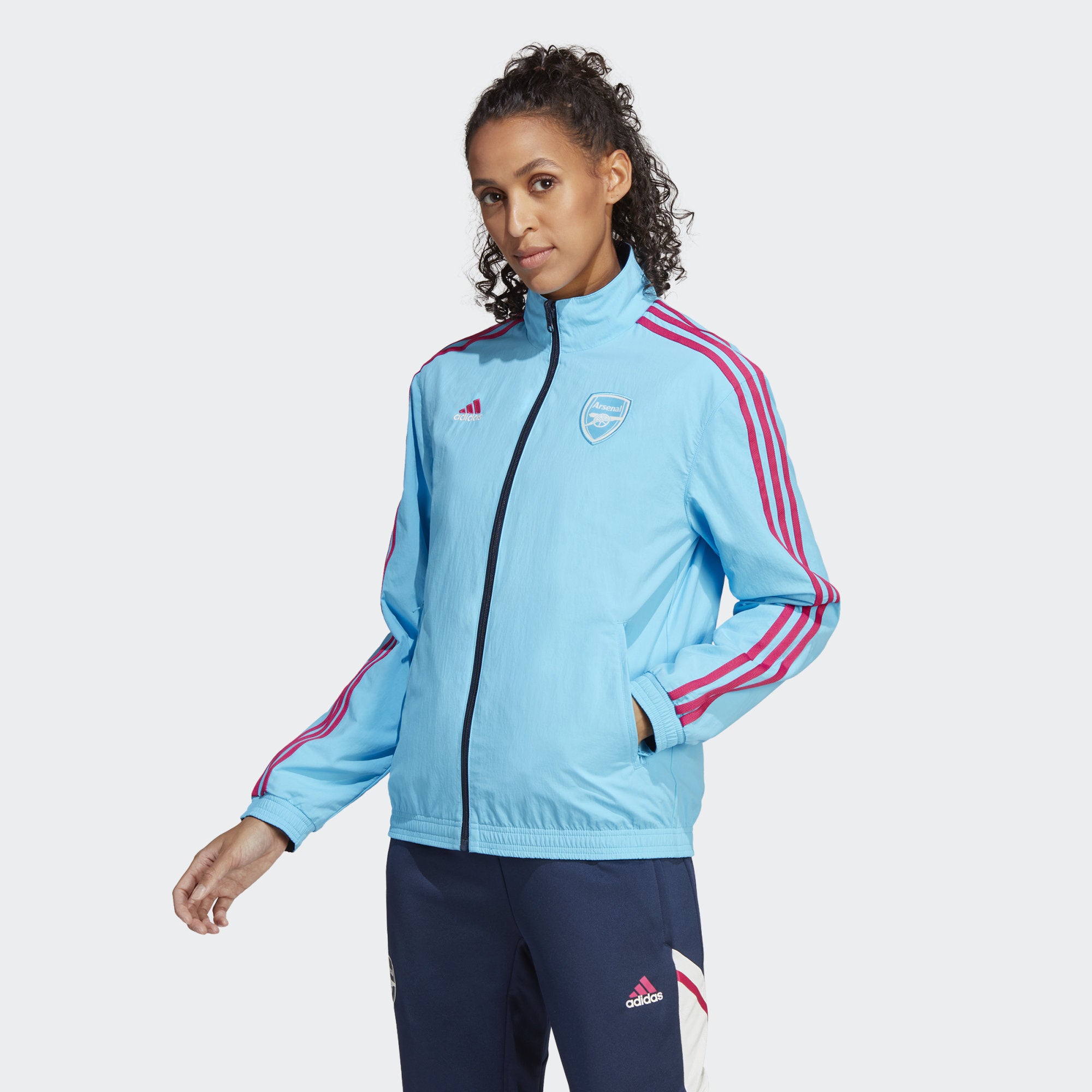 adidas Womens Arsenal FC 22/23 Anthem Jacket - Sky Rush - Womens