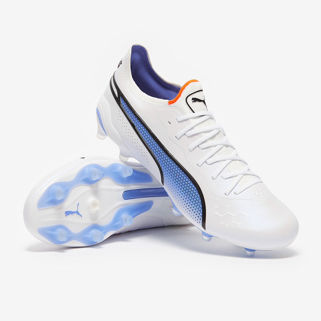Puma King Ultimate FG/AG - Puma White/Puma Black/Blue Glimmer/Puma