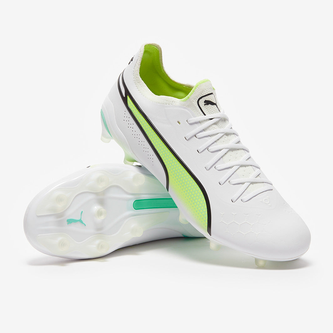 Puma King Ultimate FG/AG 28cm ホワイト Puma King Ultimate FG/AG - Puma White/Puma Black/Fast Yellow
