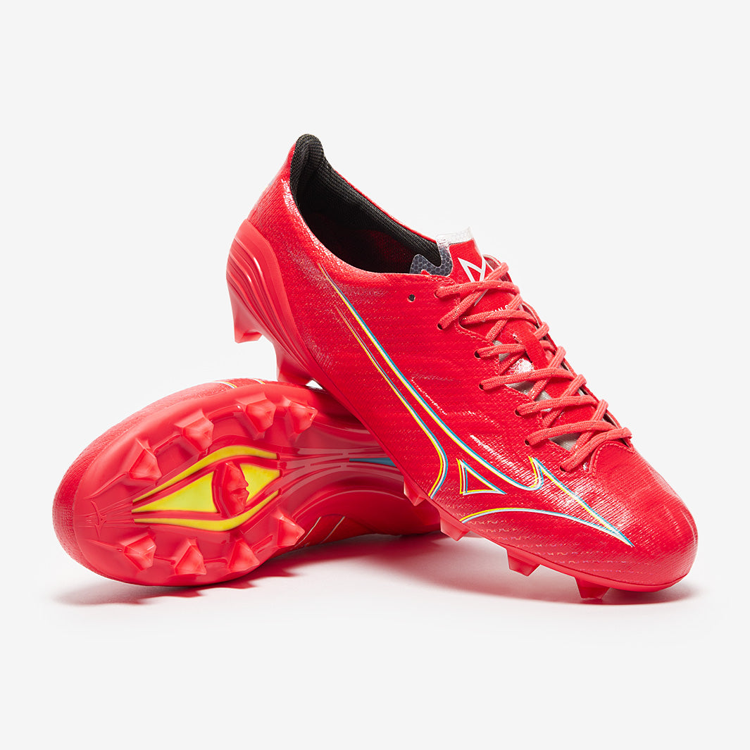 Mizuno Alpa Made In Japan FG - Fiery Coral/White - Mens Boots