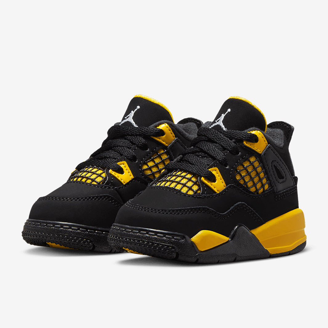 Jordan 4 Retro Toddlers (TD) - Black/White/Tour Yellow - Boys Shoes