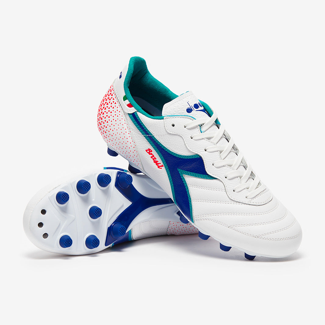 Diadora Brasil Made in Italy OG FG - White/Navy - Mens Boots