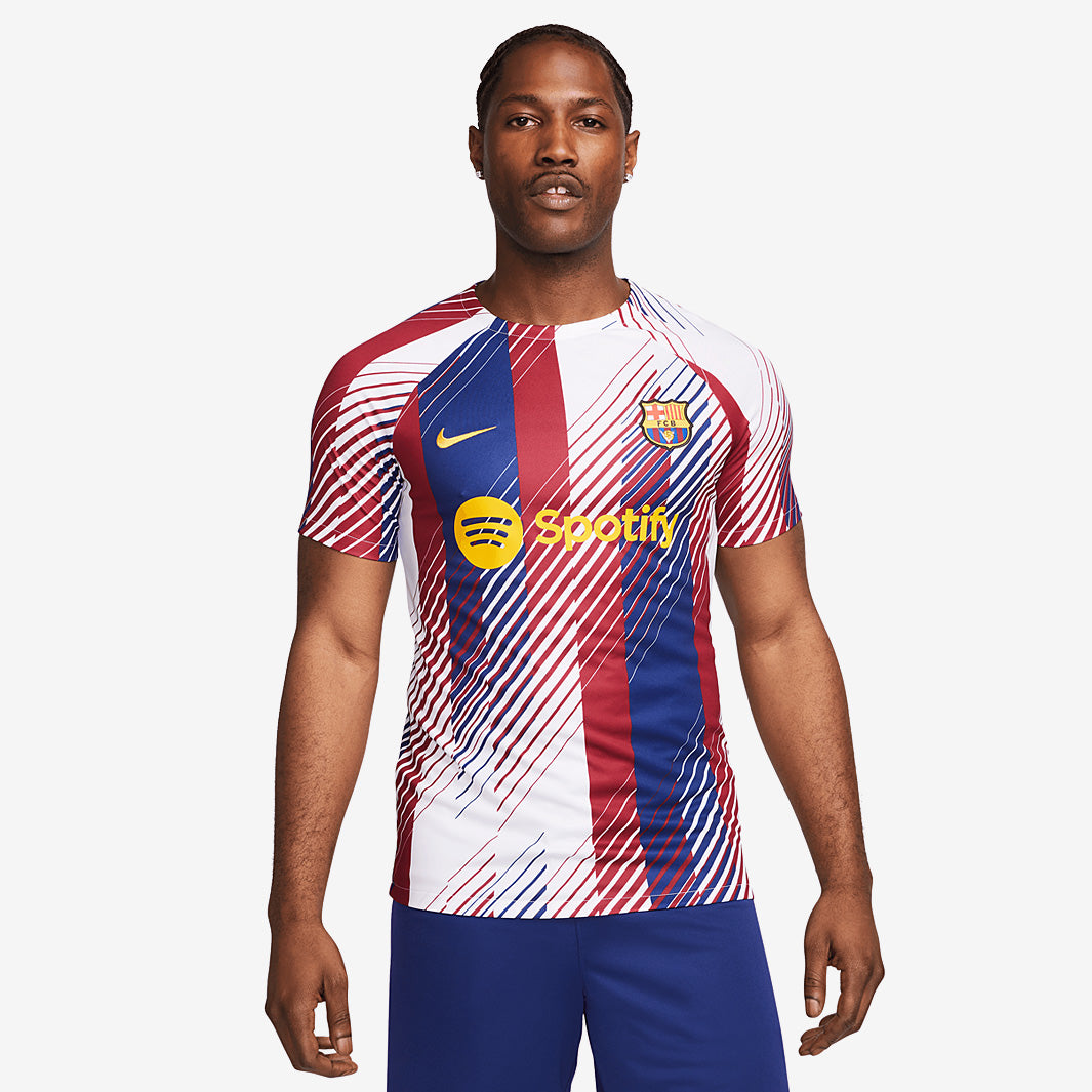 Nike FC Barcelona 23/24 Pre-Match Dri-Fit Academy SS Top - White