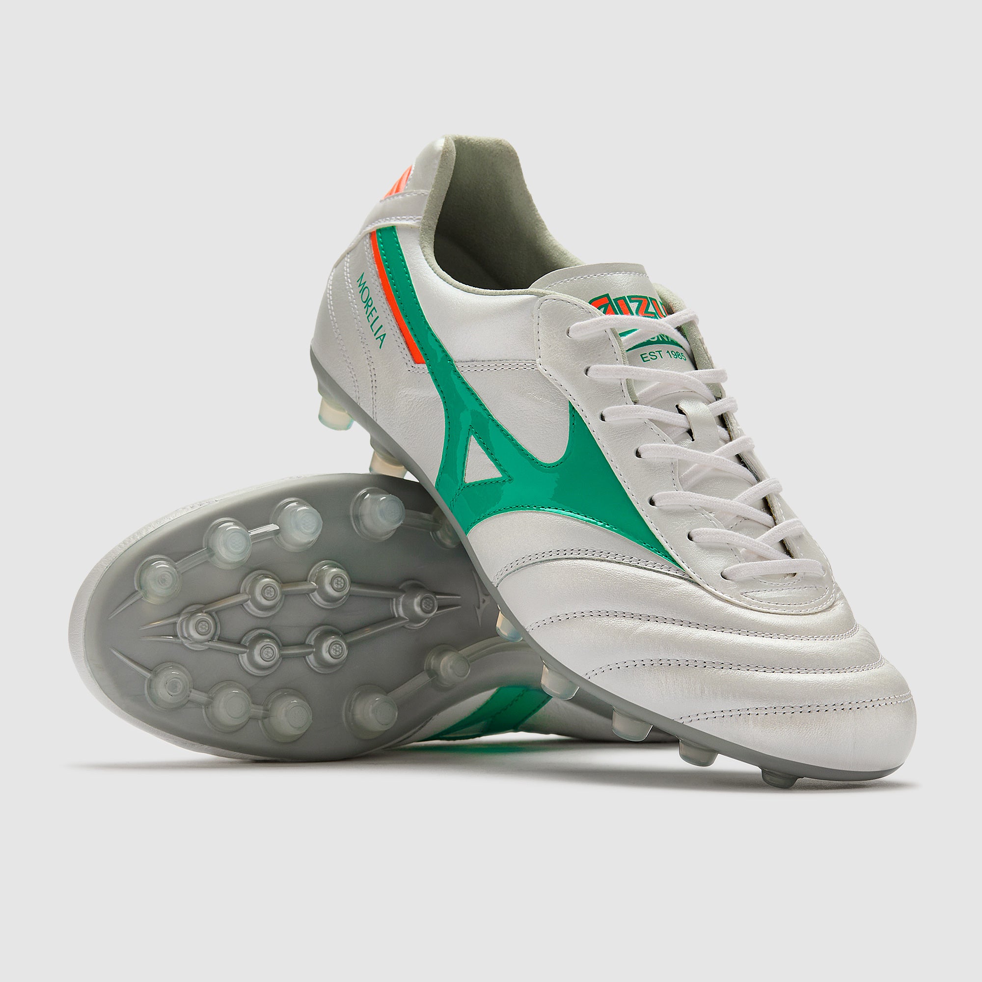 Mizuno Morelia II Elite Artificial Grass - White/Arcadia/Lava