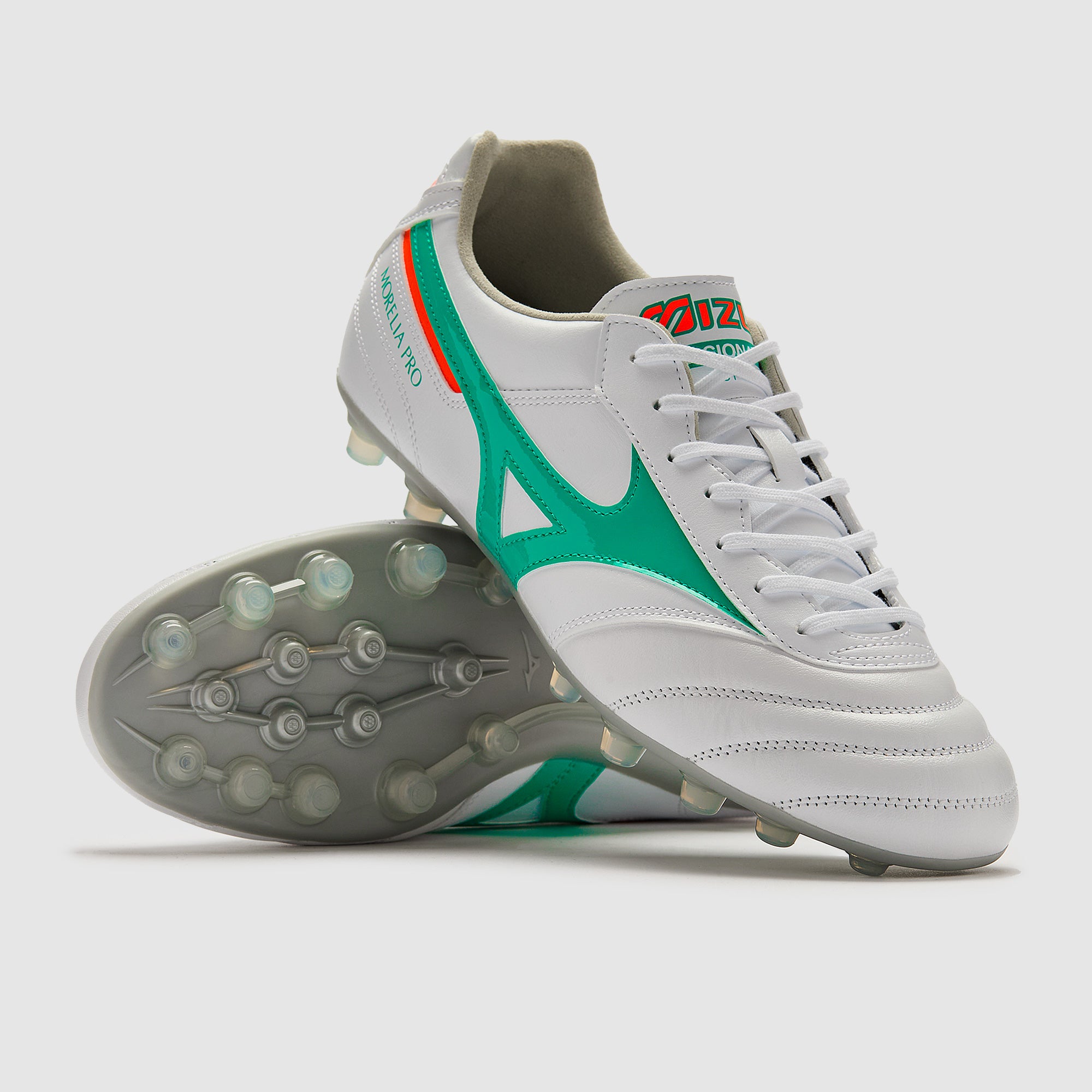 Mizuno Morelia II Pro Artificial Grass - White/Arcadia/Lava Orange