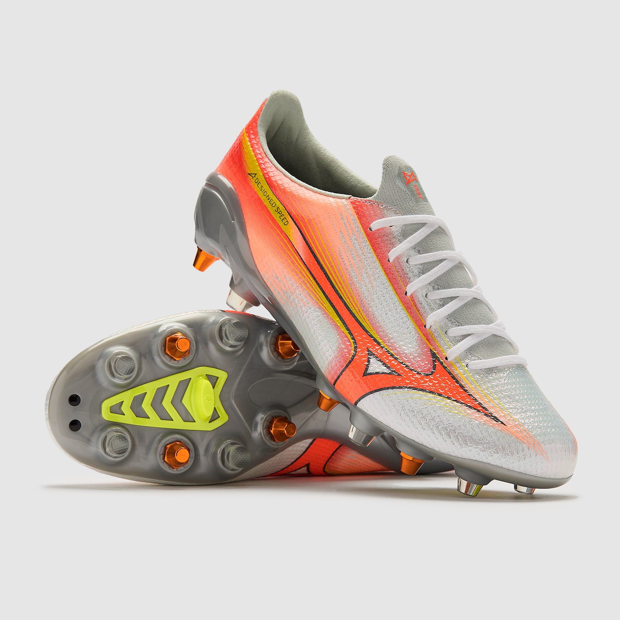 Mizuno Alpha III Made Indoor Japan Mix Soft Ground - White/Lava